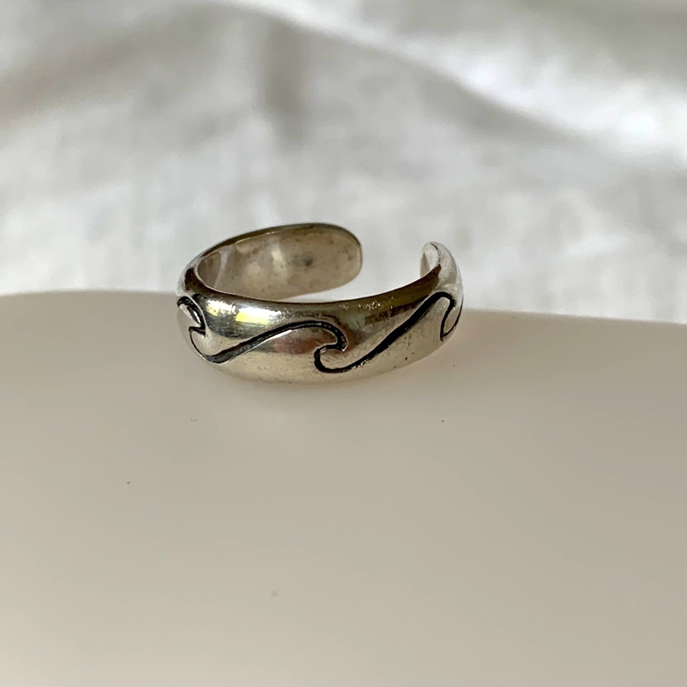 Sterling Silver Wave Ring - image 1